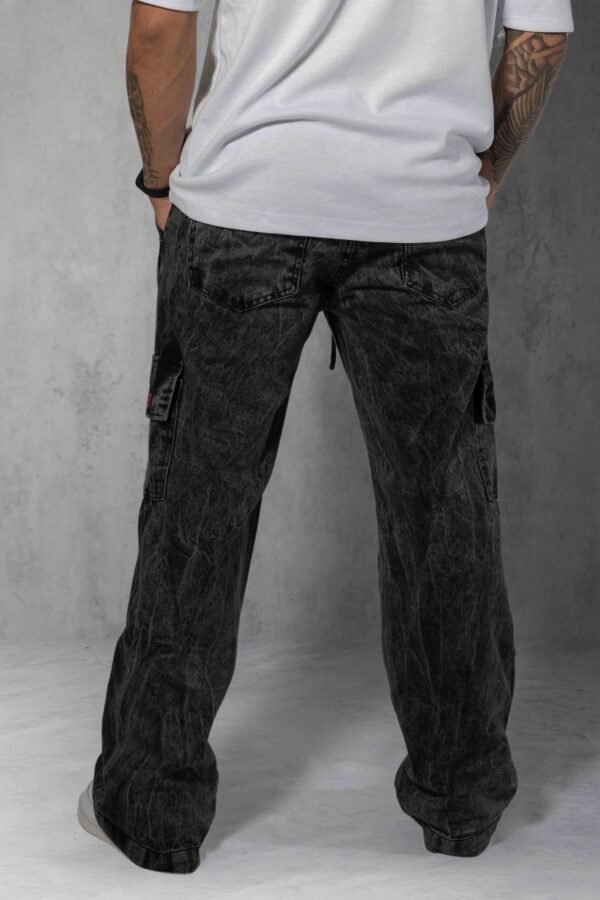 Calça Cargo Estonada 6 Bolsos cinza street wear