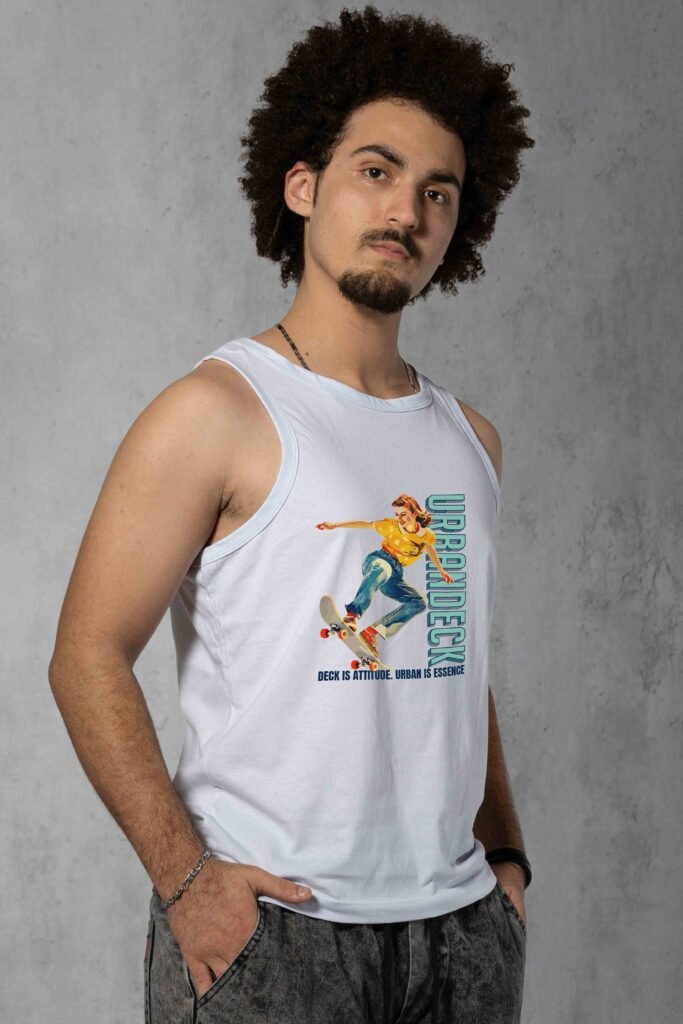 Regata Streetwear Roll Back branca masculina