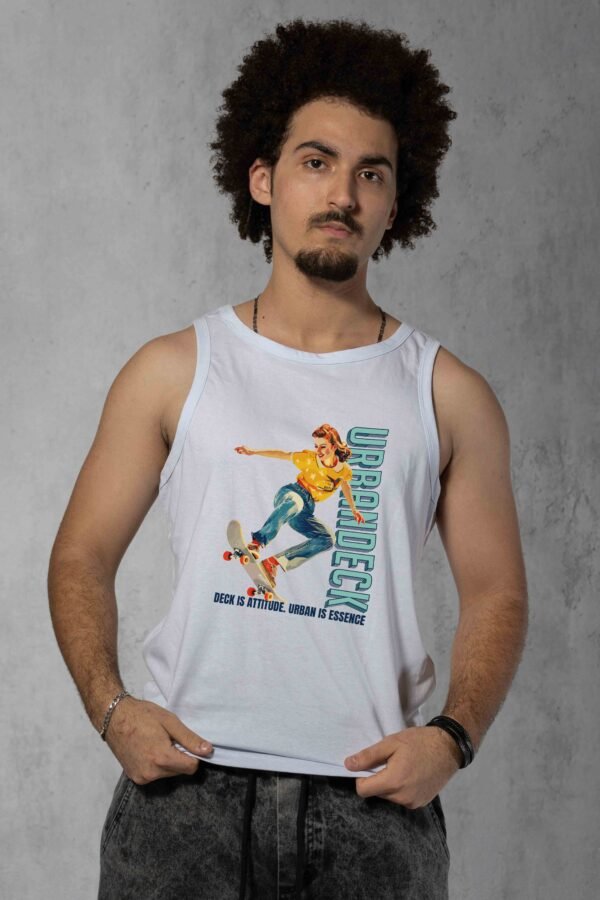 Regata Streetwear Roll Back branca masculina