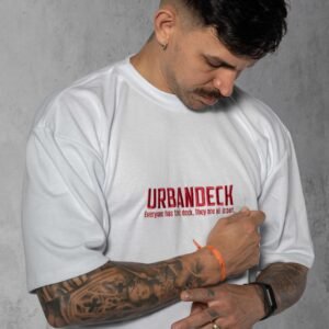 Camiseta Oversized Essential Premium 250g branca bordada